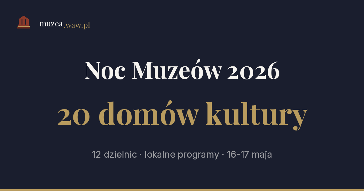 Noc Muzeów 2026 w domach kultury - lokalne programy w 12 dzielnicach Warszawy i okolic