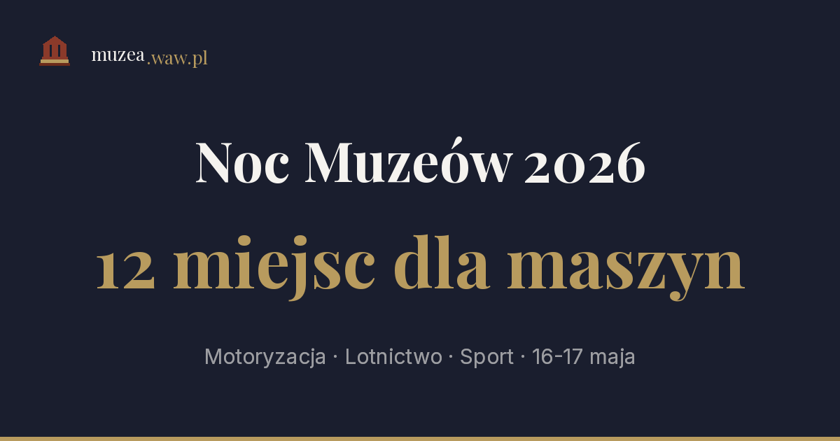 Noc Muzeów 2026 dla fanów motoryzacji, lotnictwa i adrenaliny - Aeroklub, FSO, Tor Służewiec i nocna pływalnia